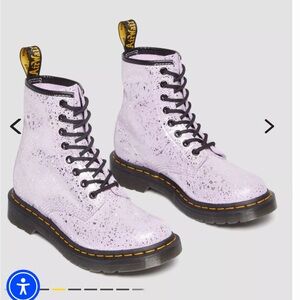 DOC MARTEN METALLIC SPLATTER SUEDE LACE UP BOOTS